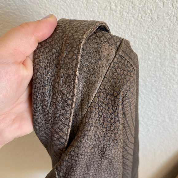 Real leather cropped jacket 1980s vintage brown with no flaws by Nebita - Picture 5 of 8